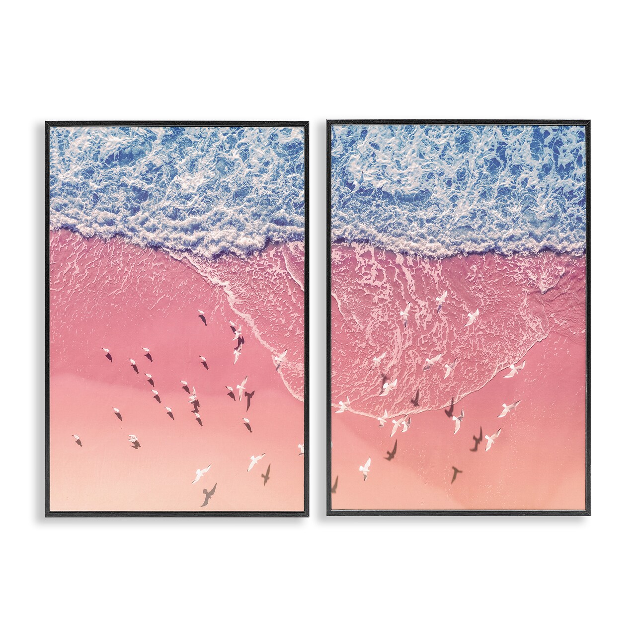 Stupell Industries Minimalist Aerial Beach 2 pc Framed Giclee Wall Art Set Design by Nataly White
